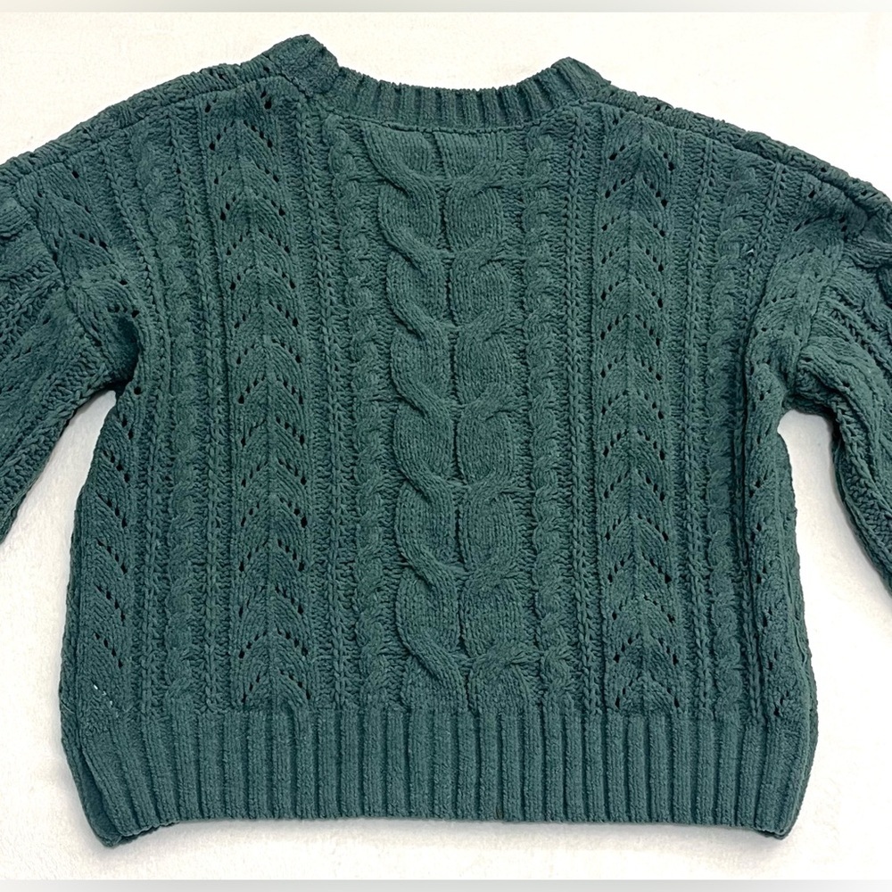 Pink Rose Women’s Polyester Chunky Soft Cozy Cable Knit Green Sweater Small - Picture 15 of 16
